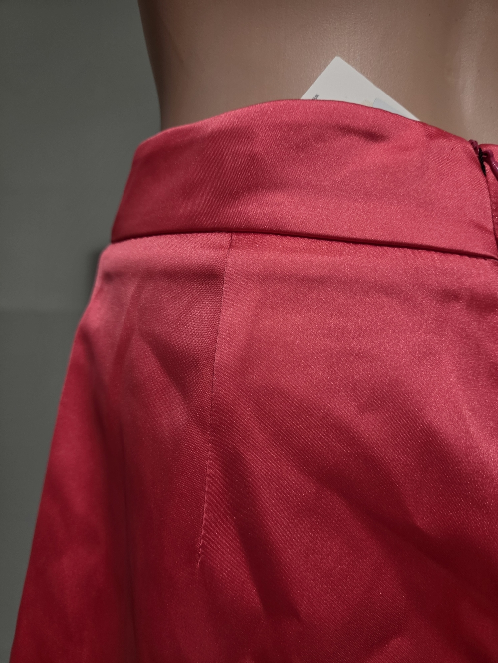 Zara NWT Coral Pink Satin Fold Over Style Mini Skirt Size S - Picture 15 of 16